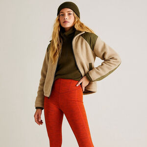 Free People Tigris Orange Hybrid Leggings Womens Sz S Athleisure Loungewear NWOT